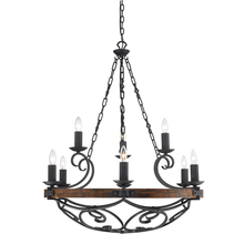  1821-9 BI - Madera 2 Tier - 9-Light Chandelier in Black Iron